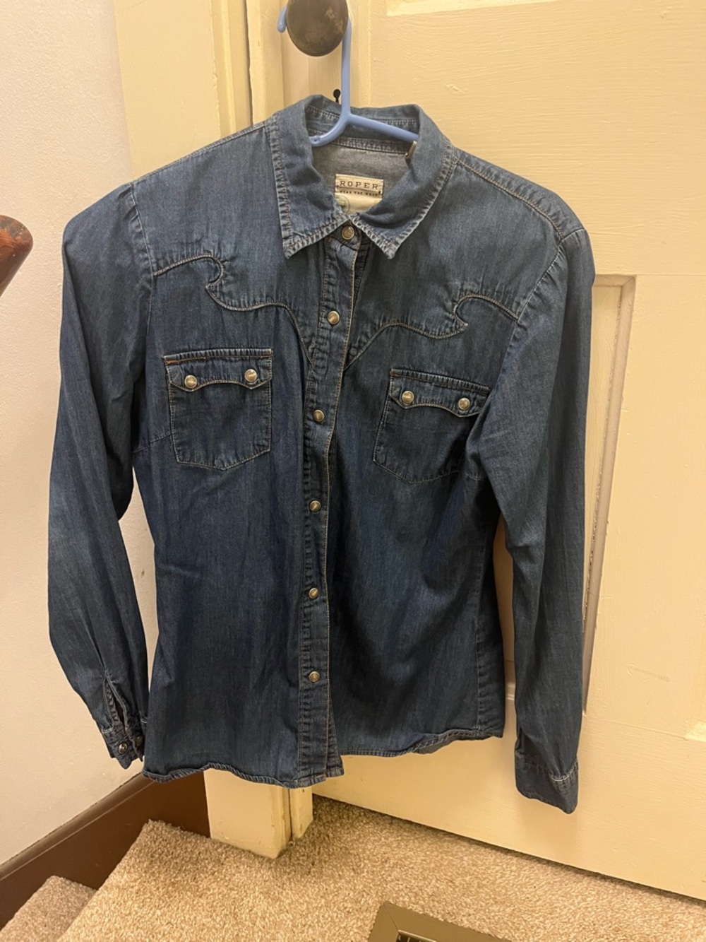 Denim Western Snap-Button Shirt 100 Percent Cotton